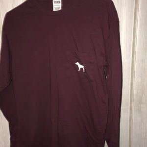 Long Sleeve top with white pink dog